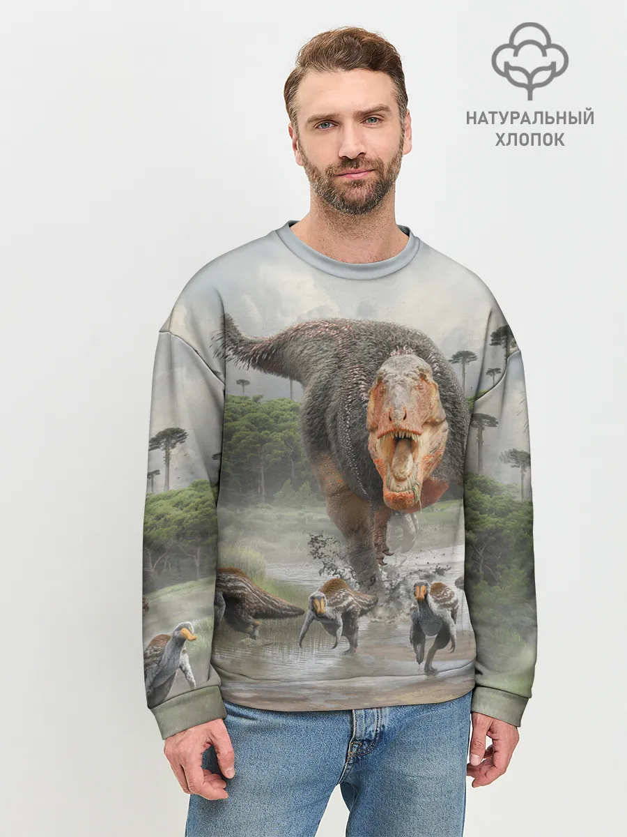Мужской свитшот базовый / Т-Рекс | Динозавр | Dino