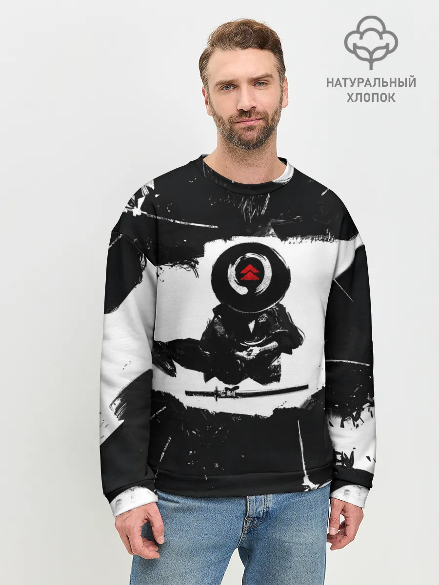 Мужской свитшот базовый / Ghost of Tsushim | Призрак Цусимы