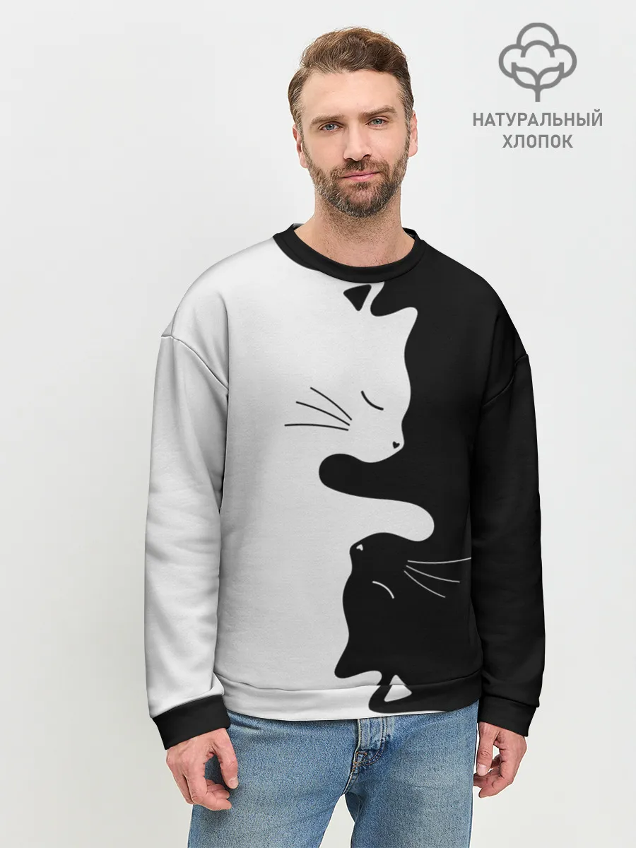 Мужской свитшот базовый / Коты инь янь
