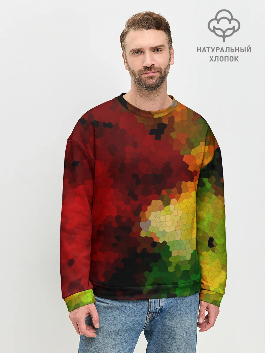 Мужской свитшот базовый / Абстрактная мазаика витраж