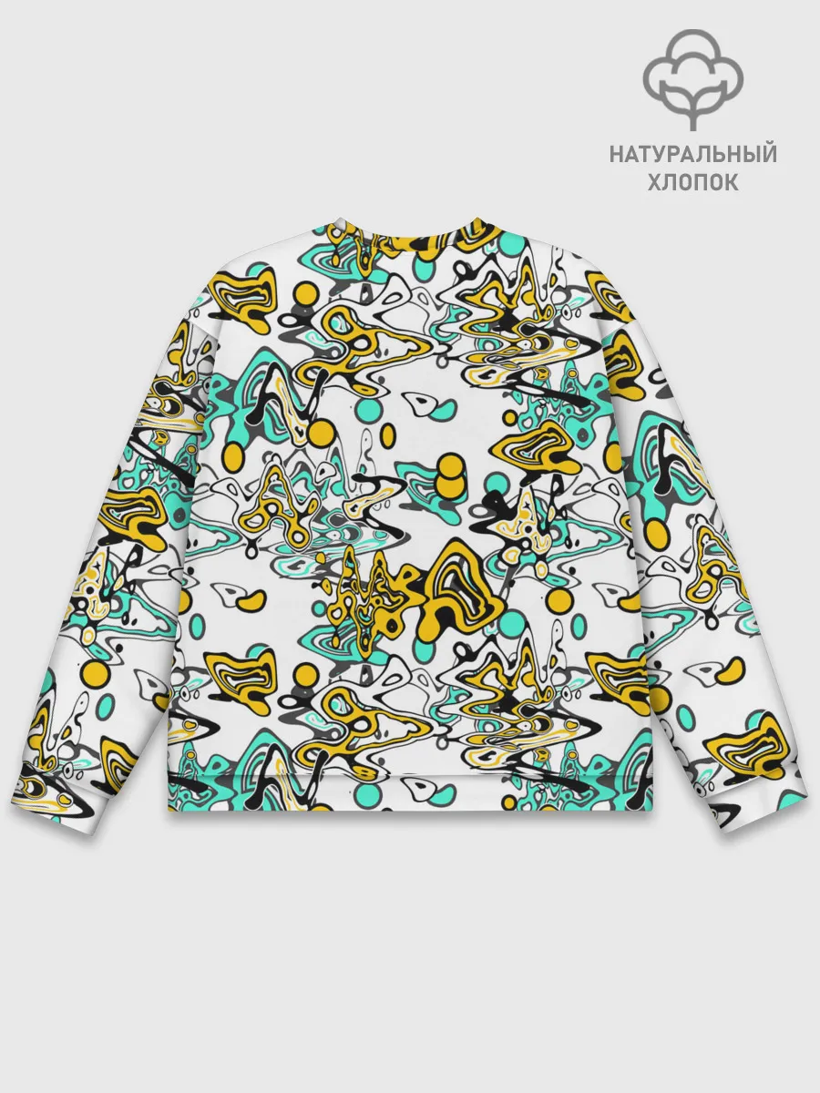 Мужской свитшот базовый / Бирюзово-желтый узор
