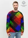 Мужской свитшот базовый / Яркий геометрический узор