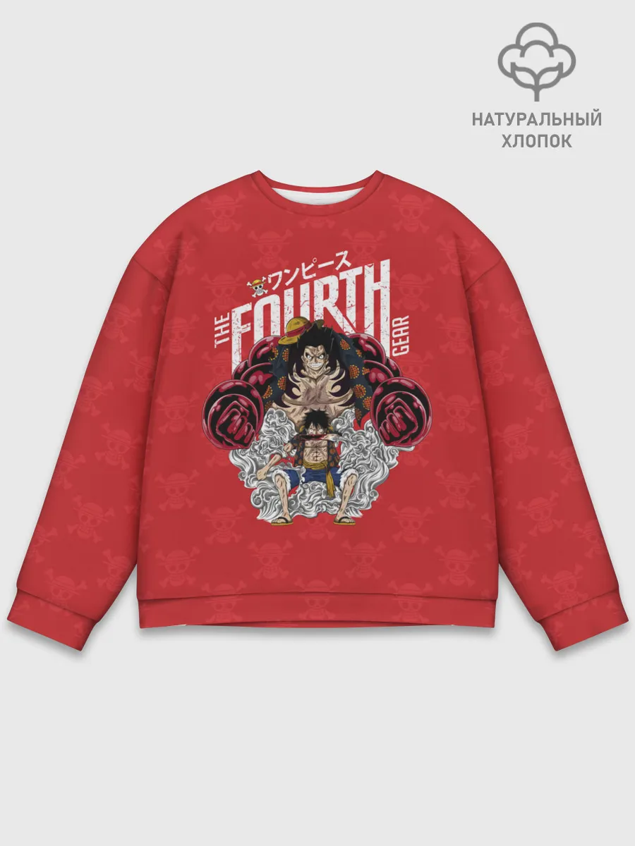 Мужской свитшот базовый / Луффи | резиновый Лу One Piece