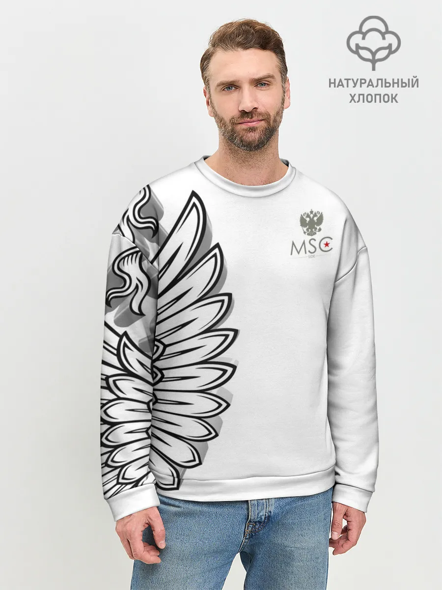 Мужской свитшот базовый / Russia | MSKSide 3D Logo