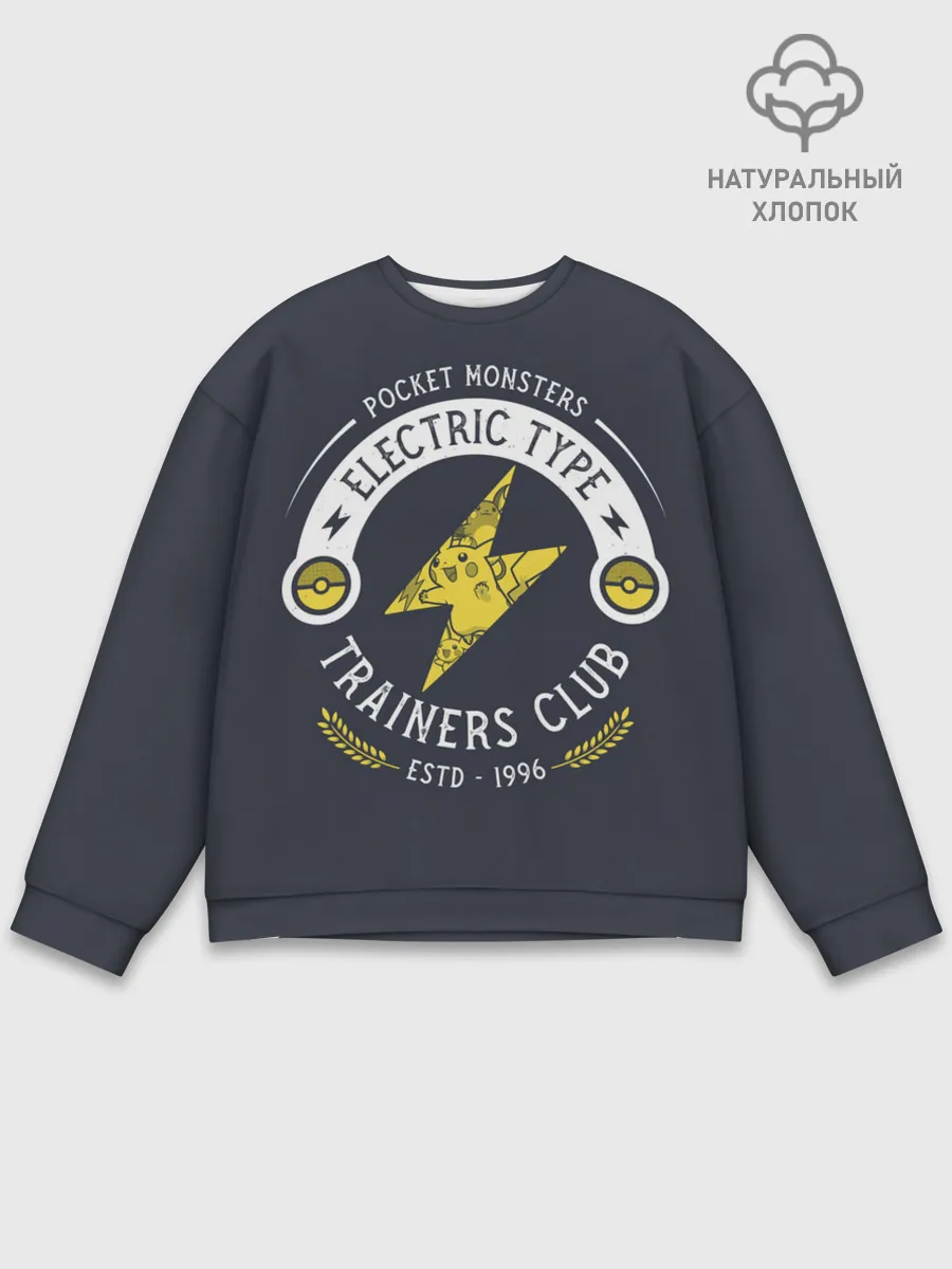 Мужской свитшот базовый / Тренер электрических покемонов
