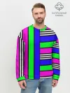 Мужской свитшот базовый / Полосатый яркий летний узор