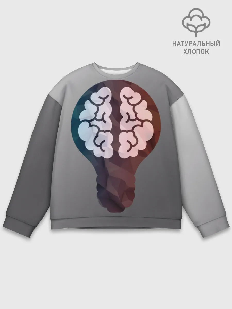 Мужской свитшот базовый / Прокачай мозги
