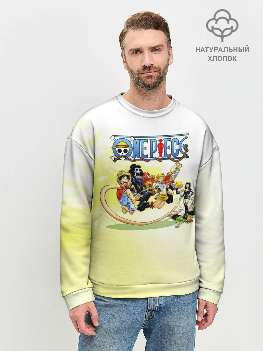 Мужской свитшот базовый / One Piece пираты Соломенной Шляпы