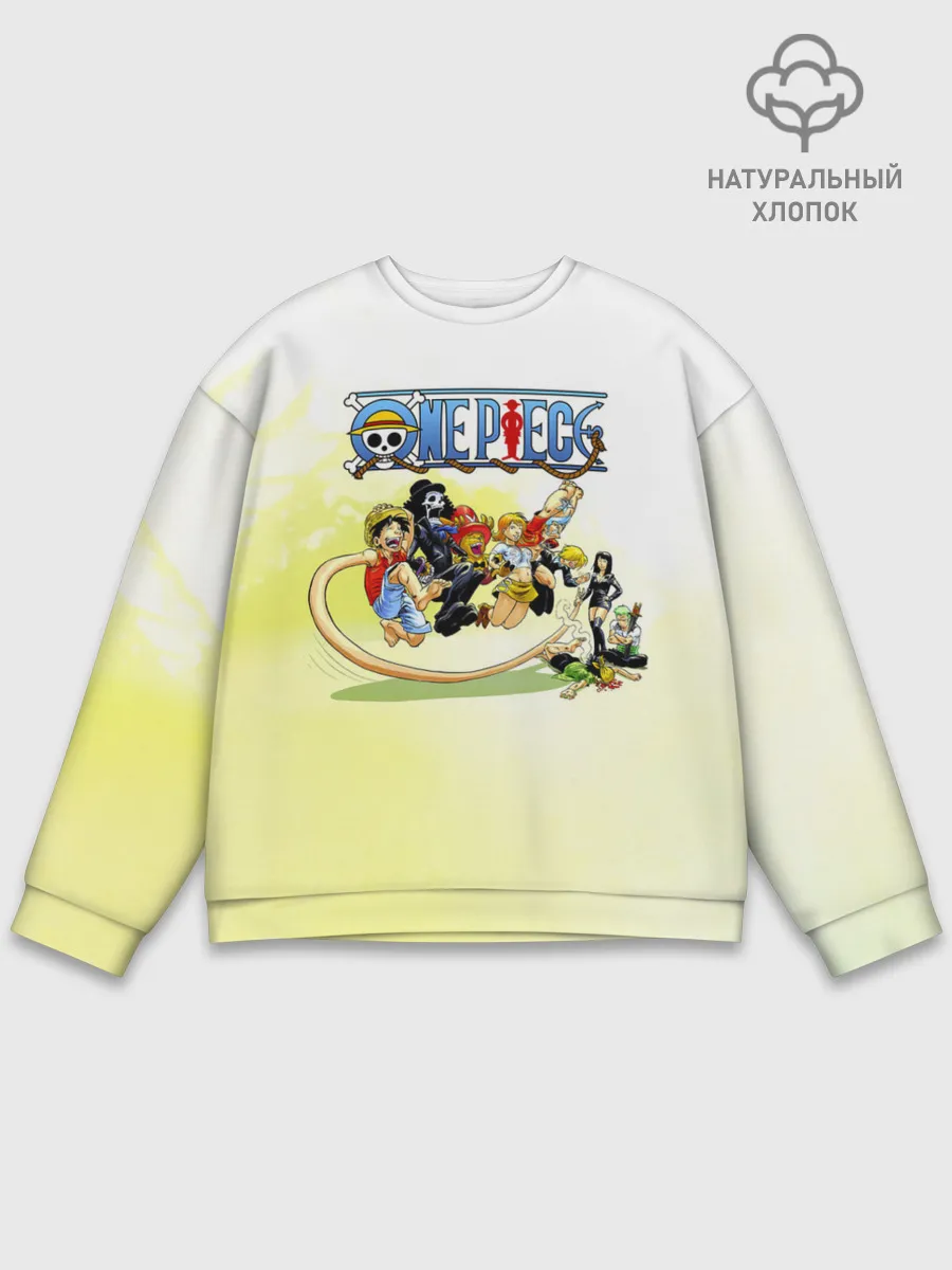 Мужской свитшот базовый / One Piece пираты Соломенной Шляпы