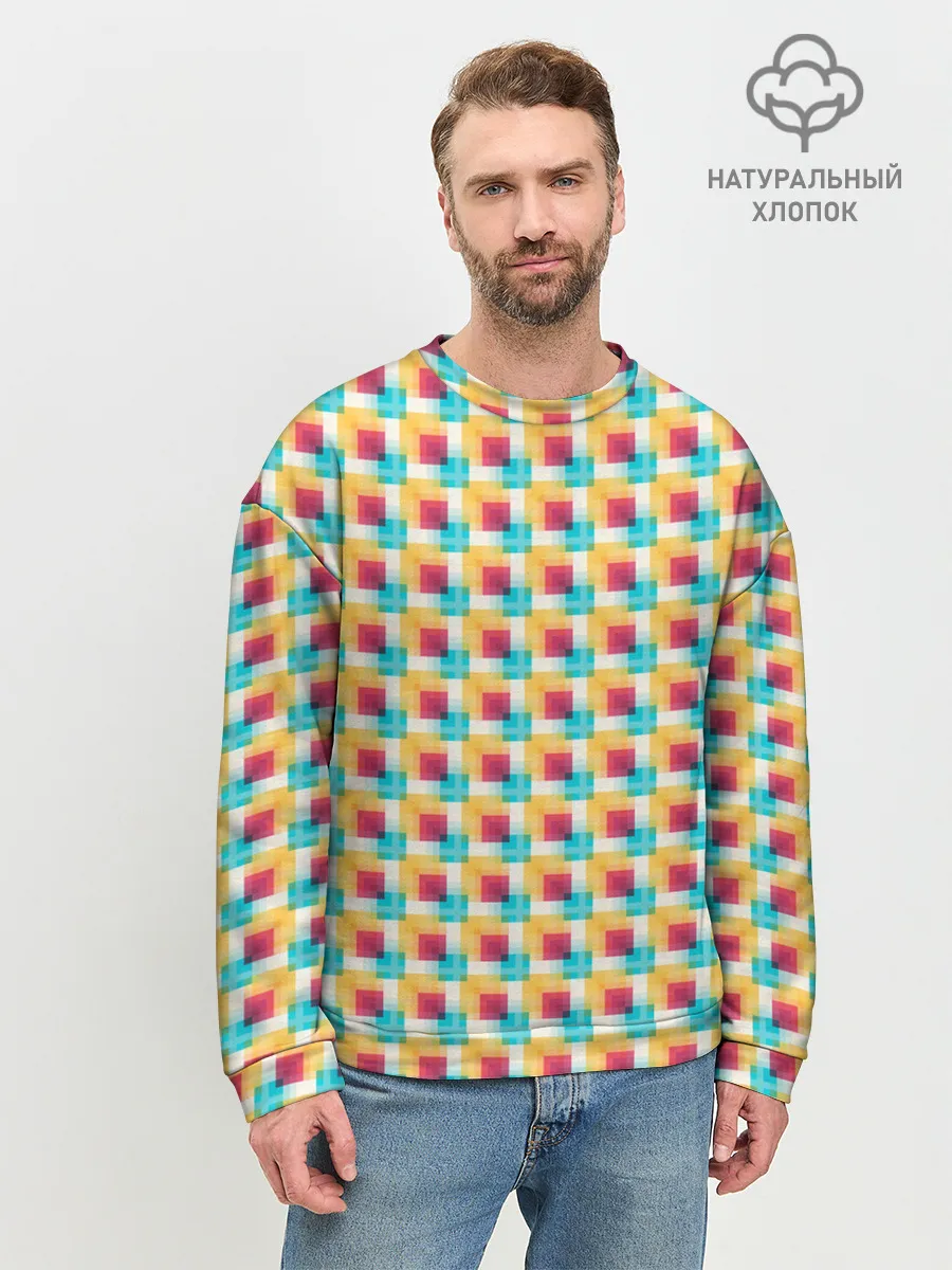 Мужской свитшот базовый / Красочные кубы