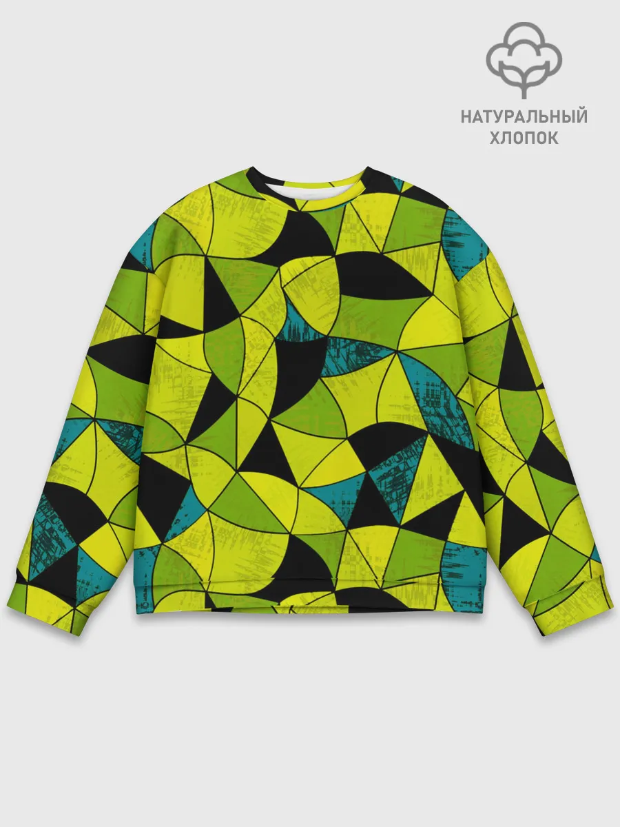 Мужской свитшот базовый / Гранжевый яркий зеленый