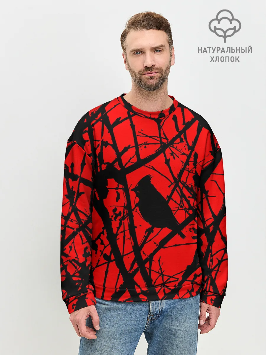 Мужской свитшот базовый / Хоррор Мрачный лес