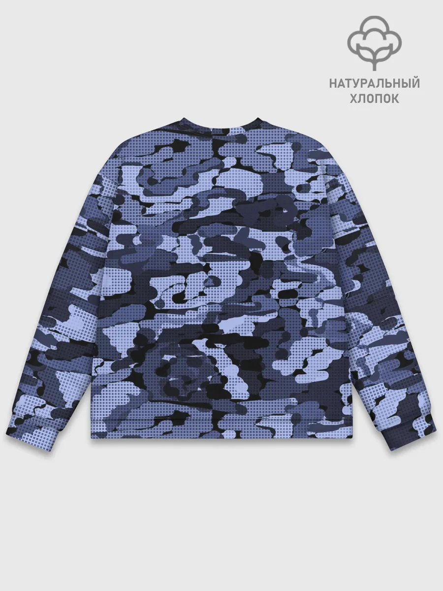 Мужской свитшот базовый / Синий камуфляж в клетку