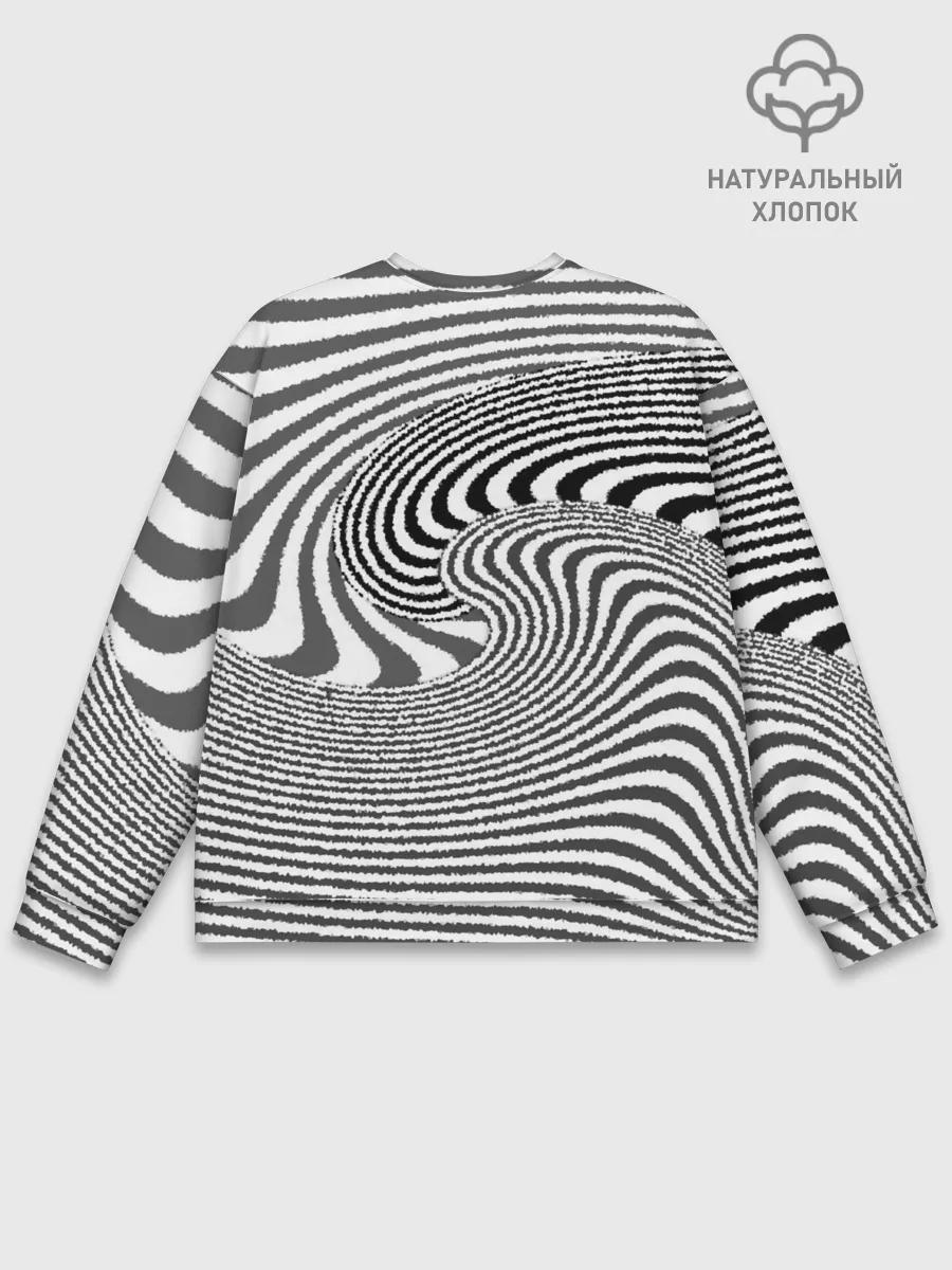 Мужской свитшот базовый / Черно белый мозаичный узор