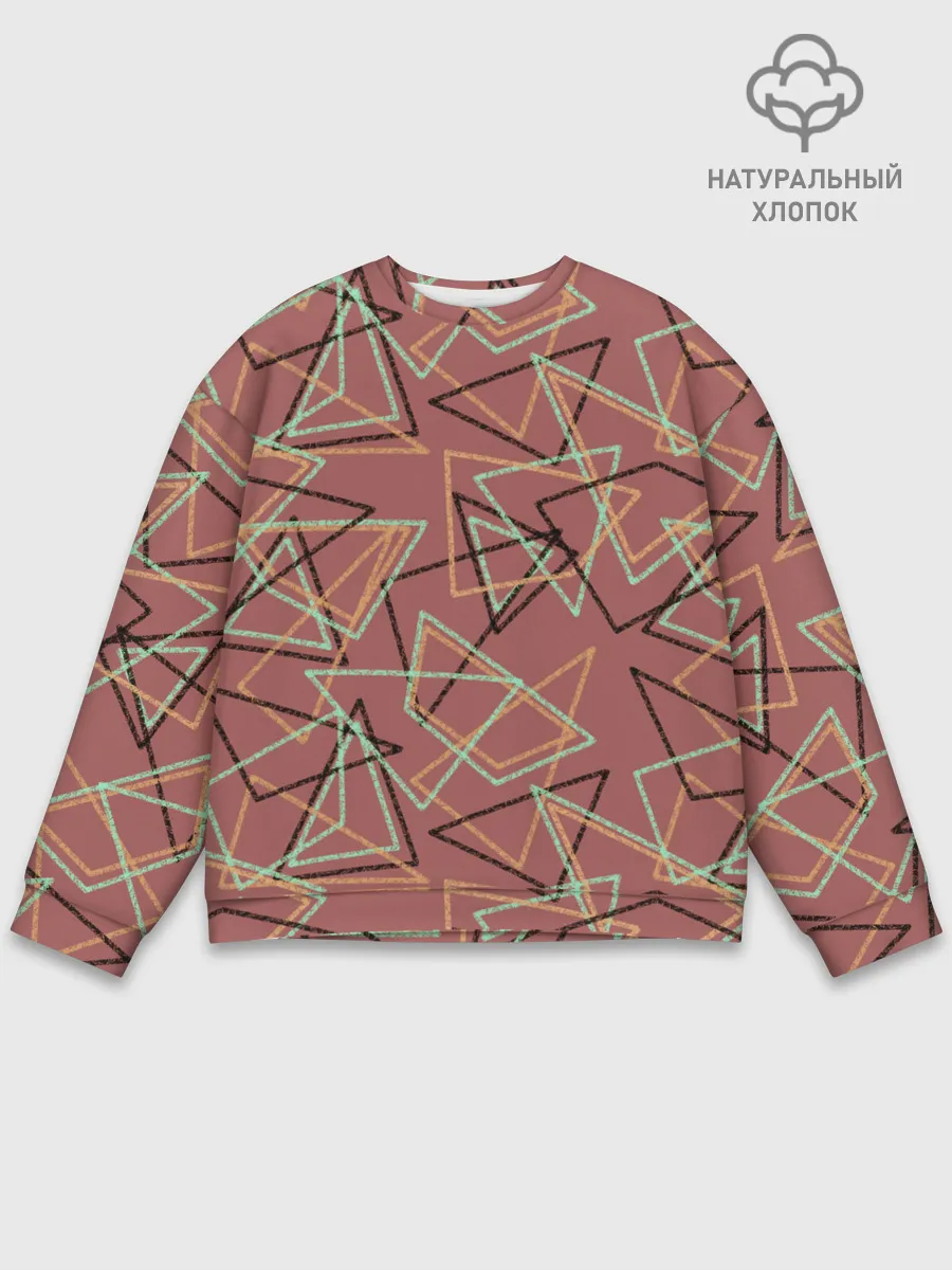 Мужской свитшот базовый / Террактовый геометрический