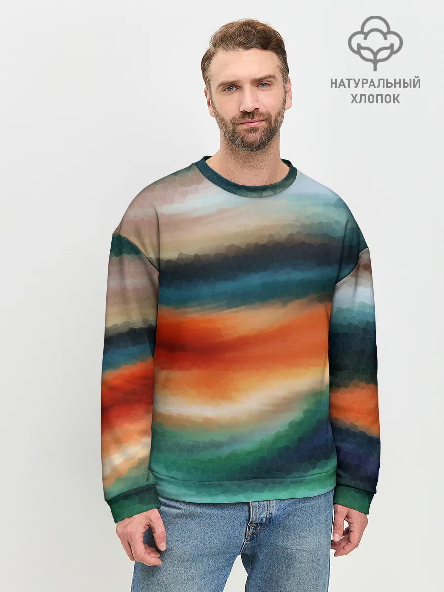 Мужской свитшот базовый / Мозаичный абстрактный узор