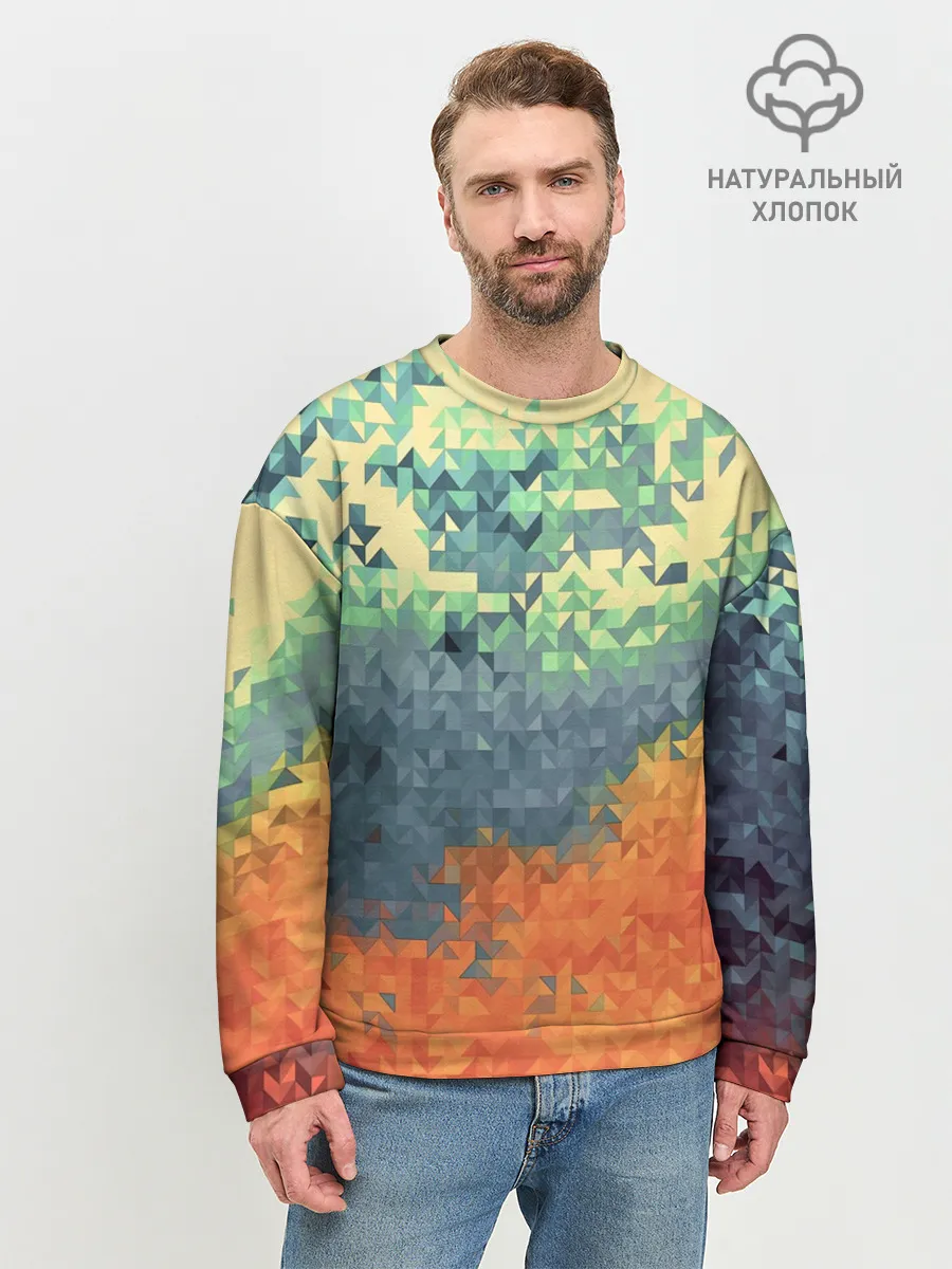 Мужской свитшот базовый / Стихия: лед и пламя