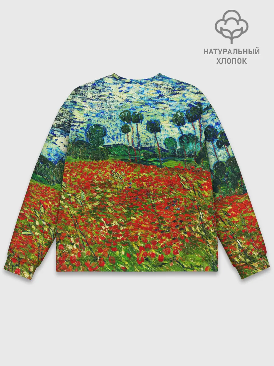 Мужской свитшот базовый / Поле с маками, Ван Гог