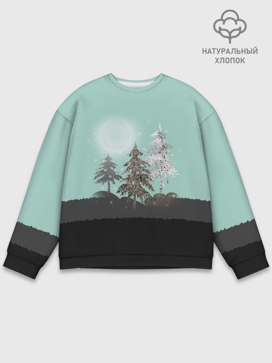 Мужской свитшот базовый / Лес. Мозаичный узор