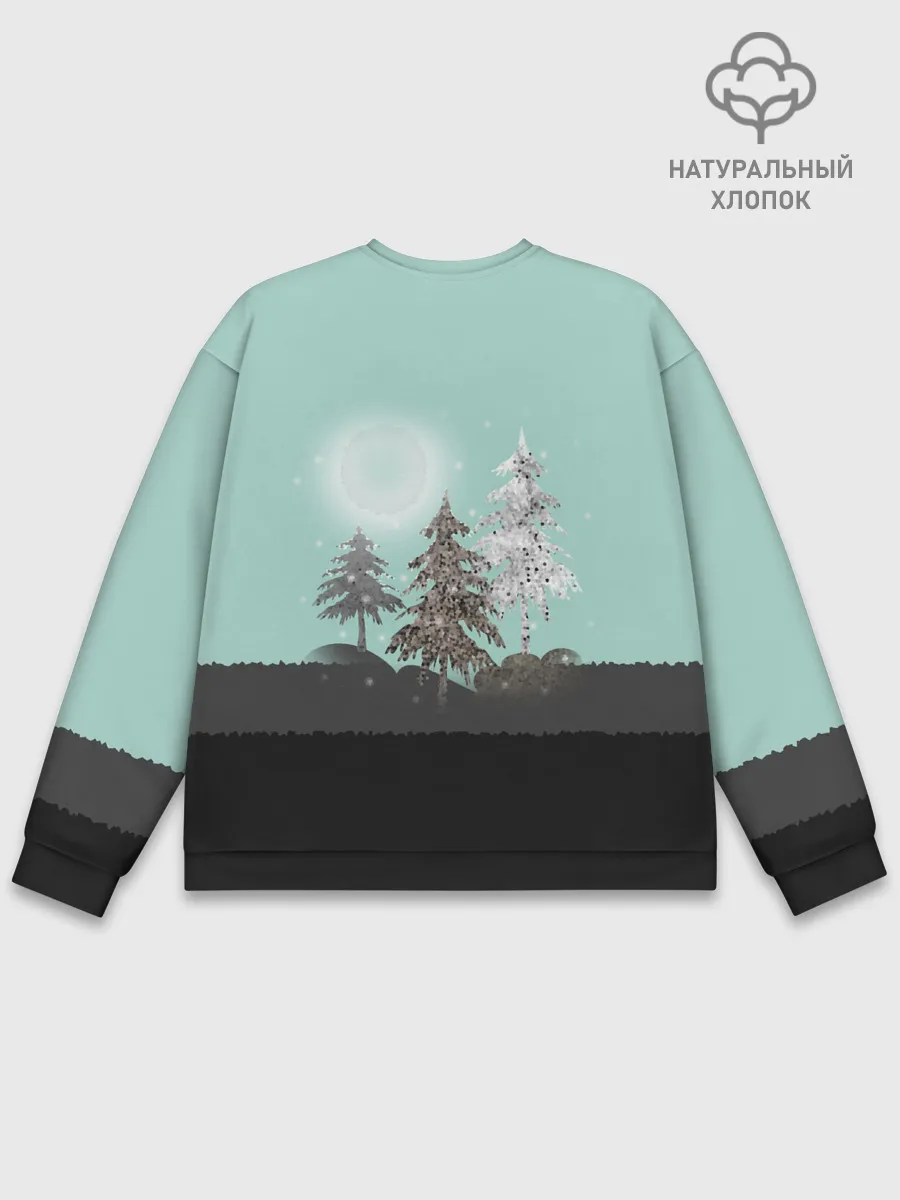 Мужской свитшот базовый / Лес. Мозаичный узор