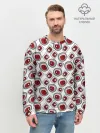 Мужской свитшот базовый / Красно черный узор на белом
