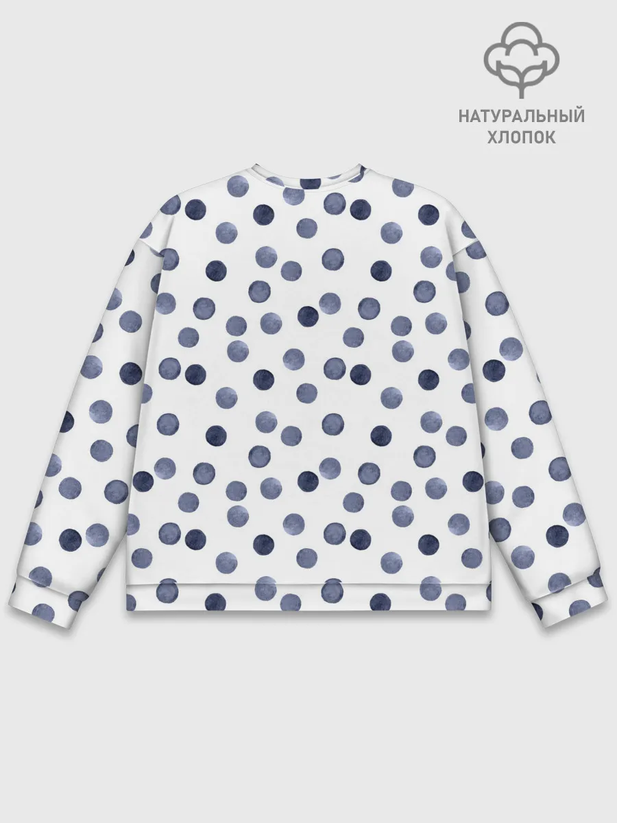 Мужской свитшот базовый / Акварельный синий горох