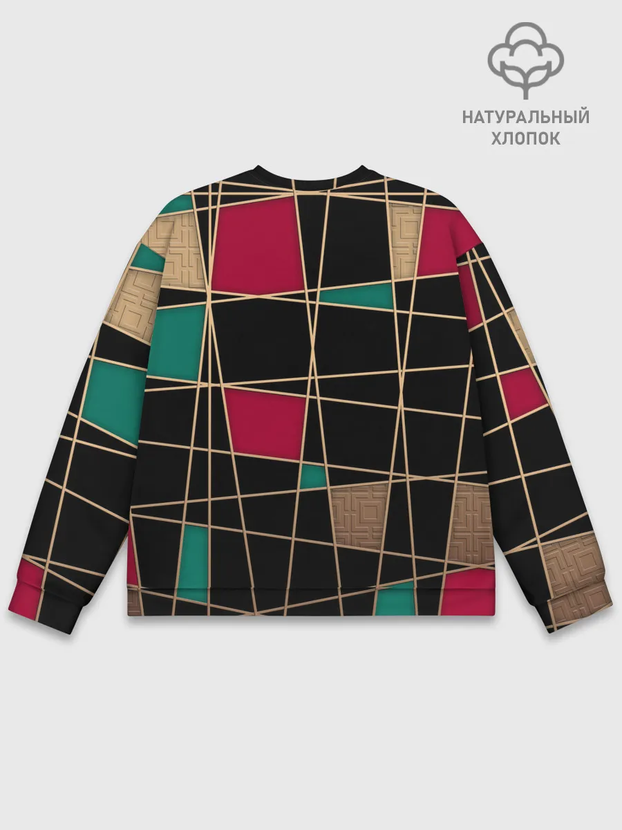 Мужской свитшот базовый / Модный абстрактный узор