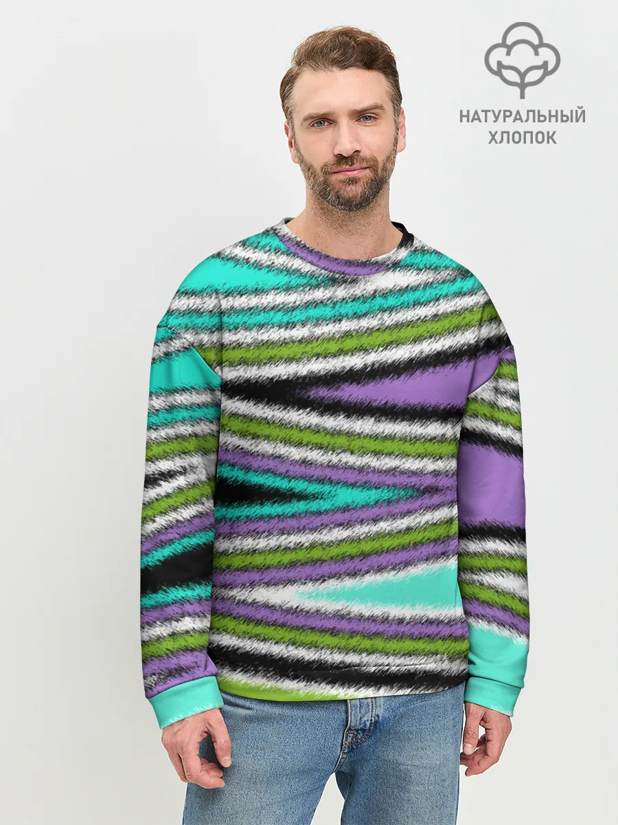 Мужской свитшот базовый / Абстрактный асимметричный