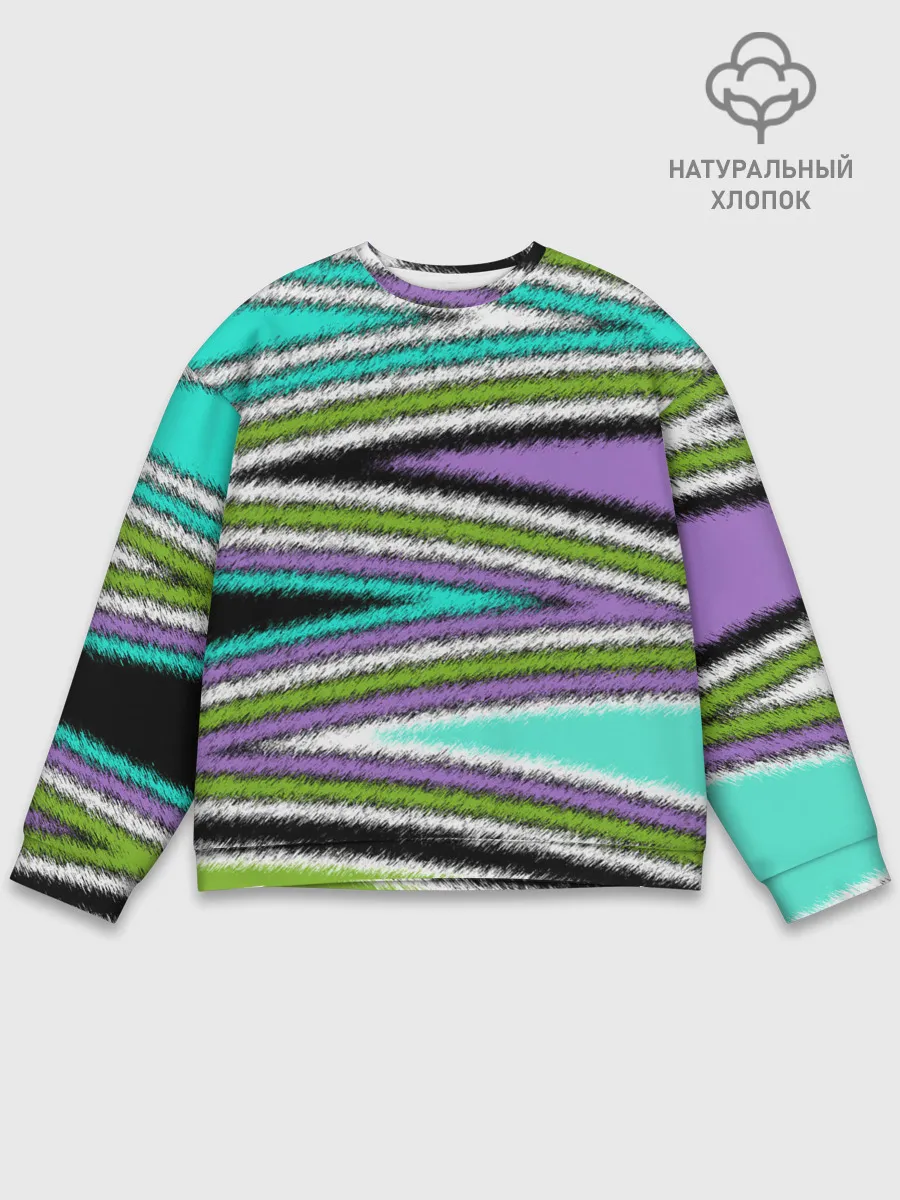 Мужской свитшот базовый / Абстрактный асимметричный