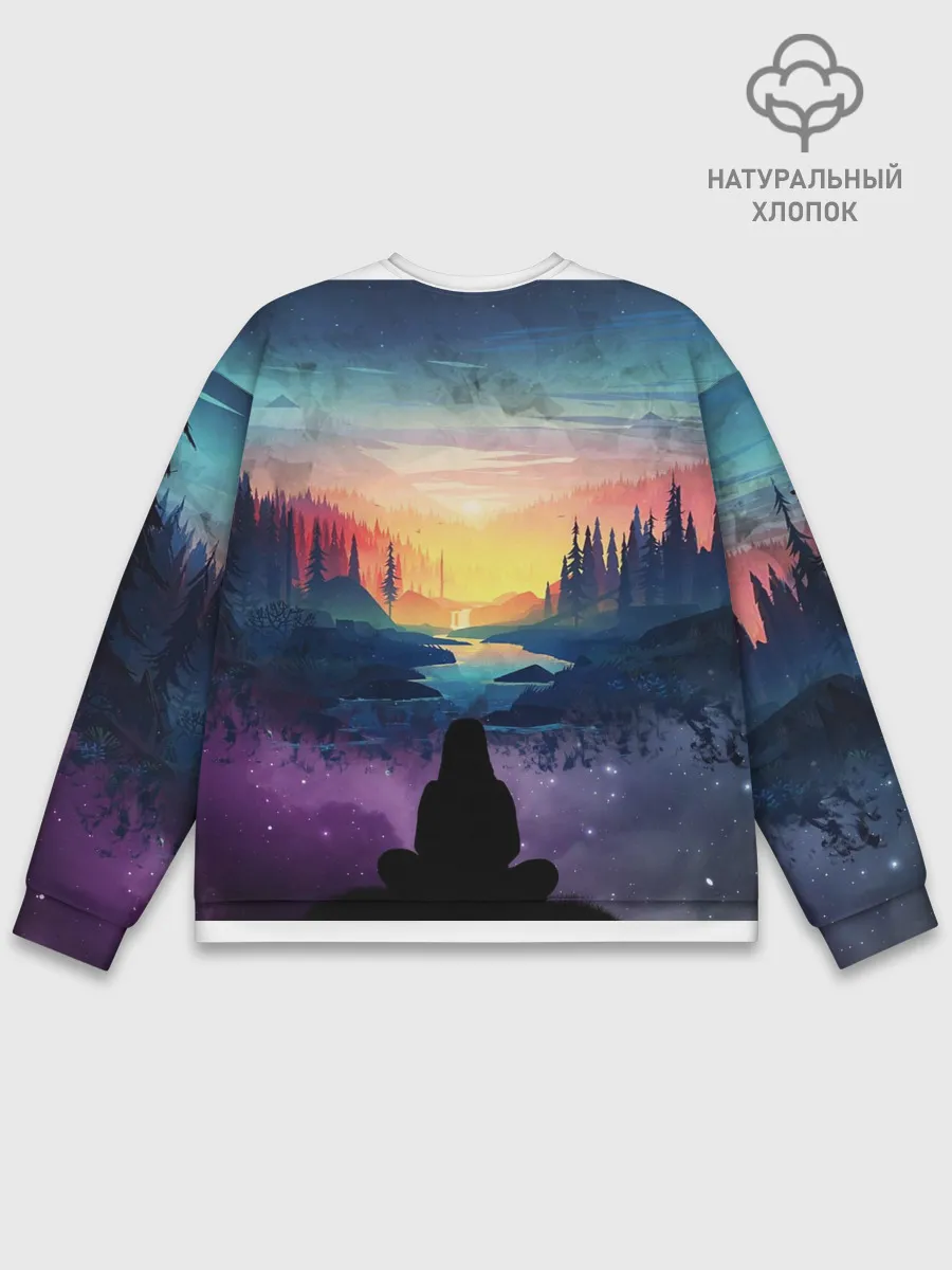 Мужской свитшот базовый / ПЕЙЗАЖ НАД ЗВЕЗДАМИ
