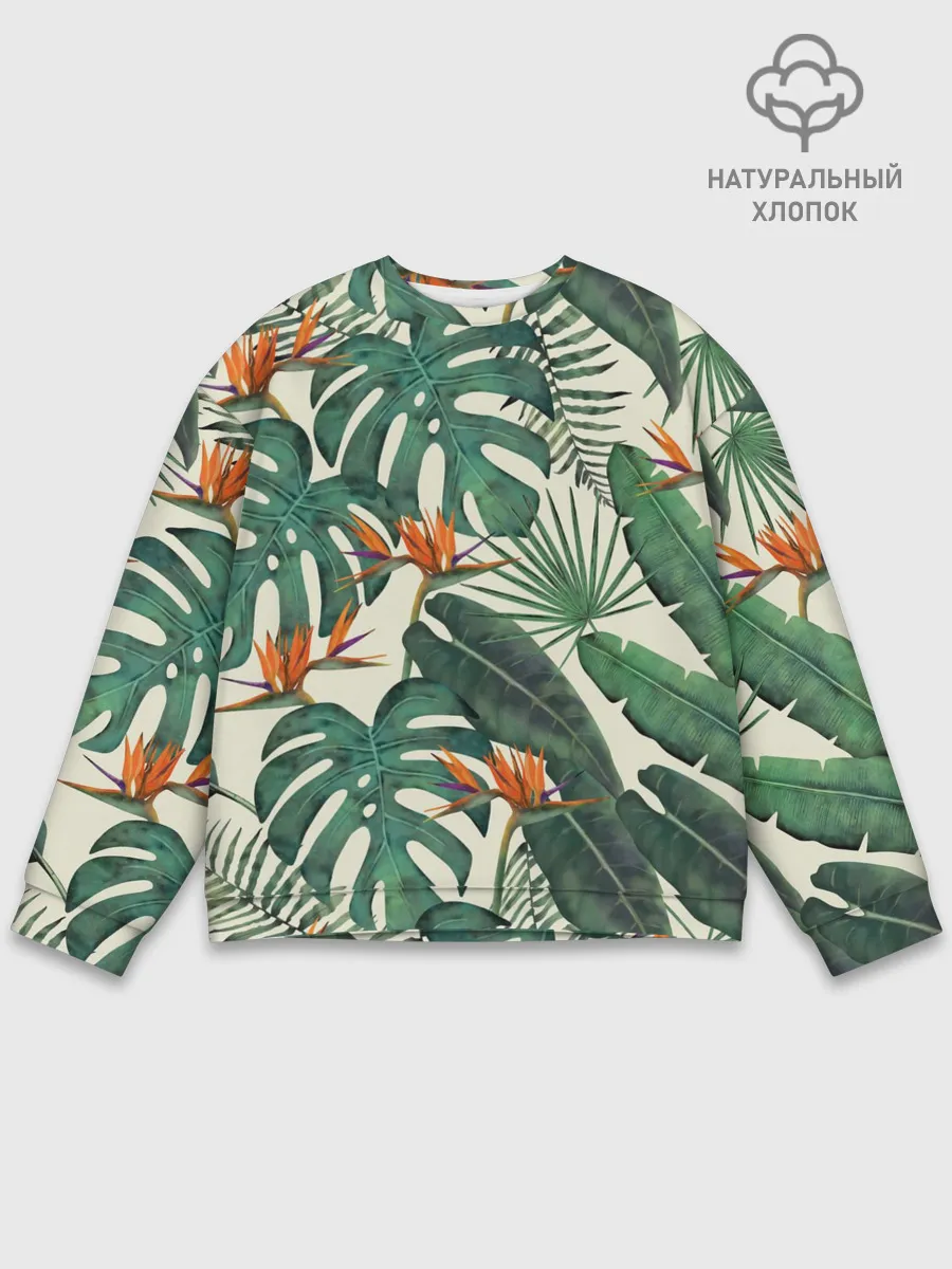 Мужской свитшот базовый / Тропический паттерн
