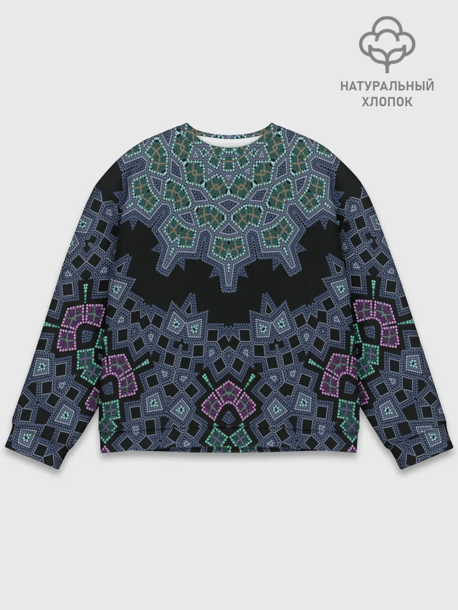 Мужской свитшот базовый / Перламутровый узор восточный