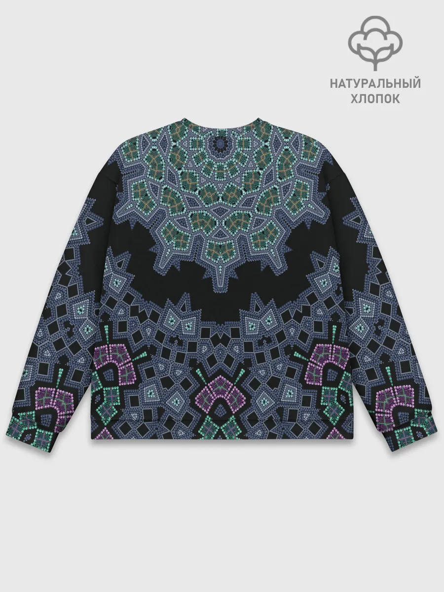 Мужской свитшот базовый / Перламутровый узор восточный