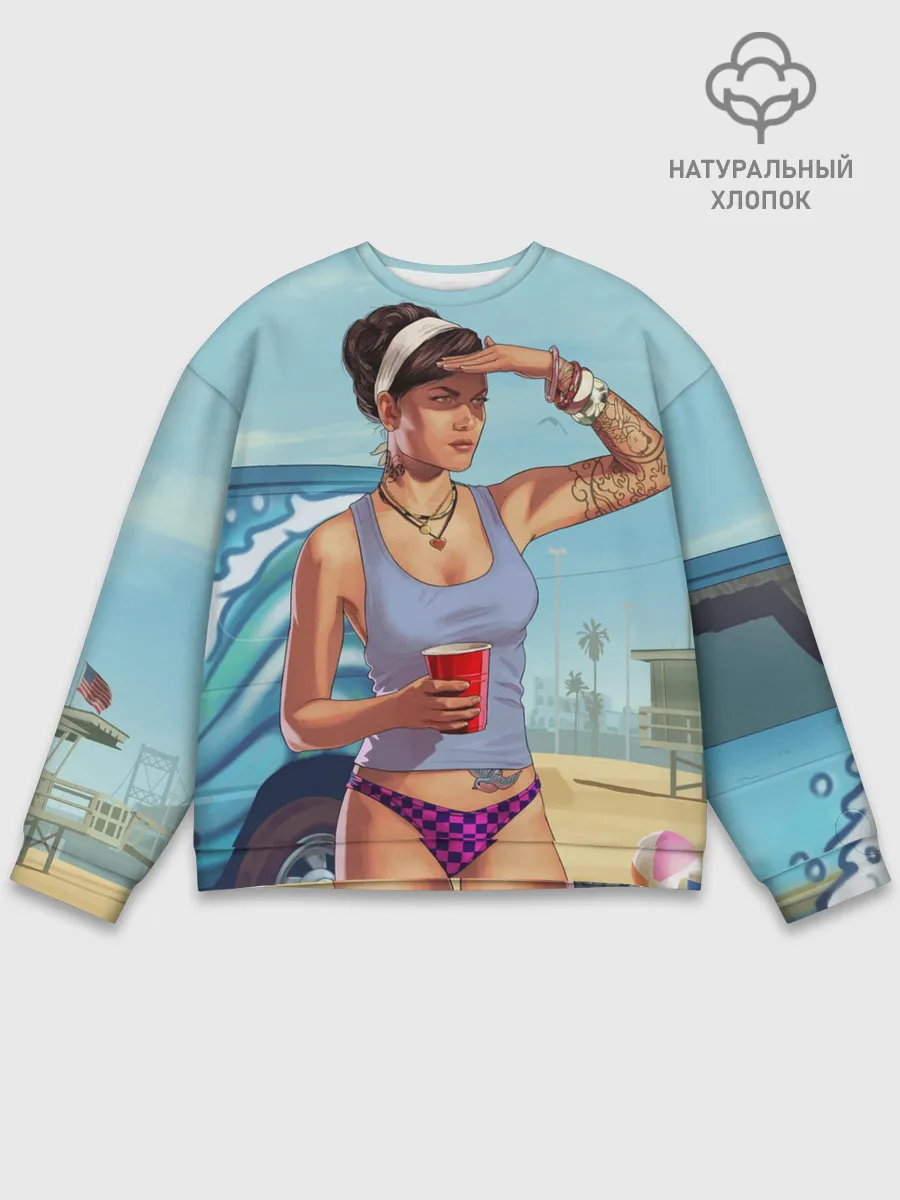 Мужской свитшот базовый / girl with coffee