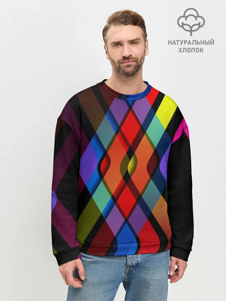 Мужской свитшот базовый / Симметрия красок
