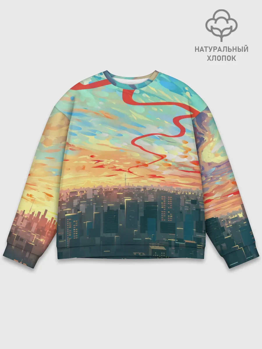Мужской свитшот базовый / Токио красками