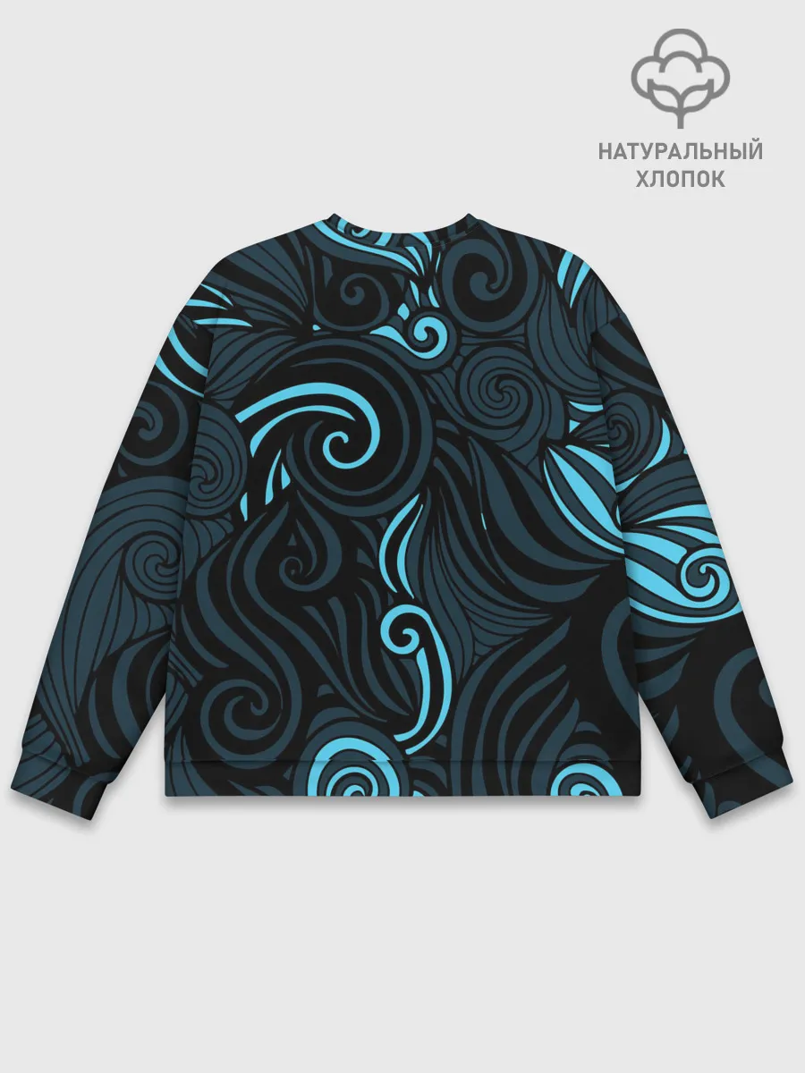 Мужской свитшот базовый / Лазурные листья