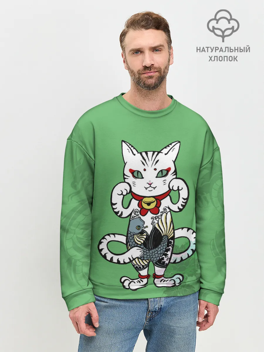 Мужской свитшот базовый / ЯПОНСКИЙ КОТ | JAPANESE CAT