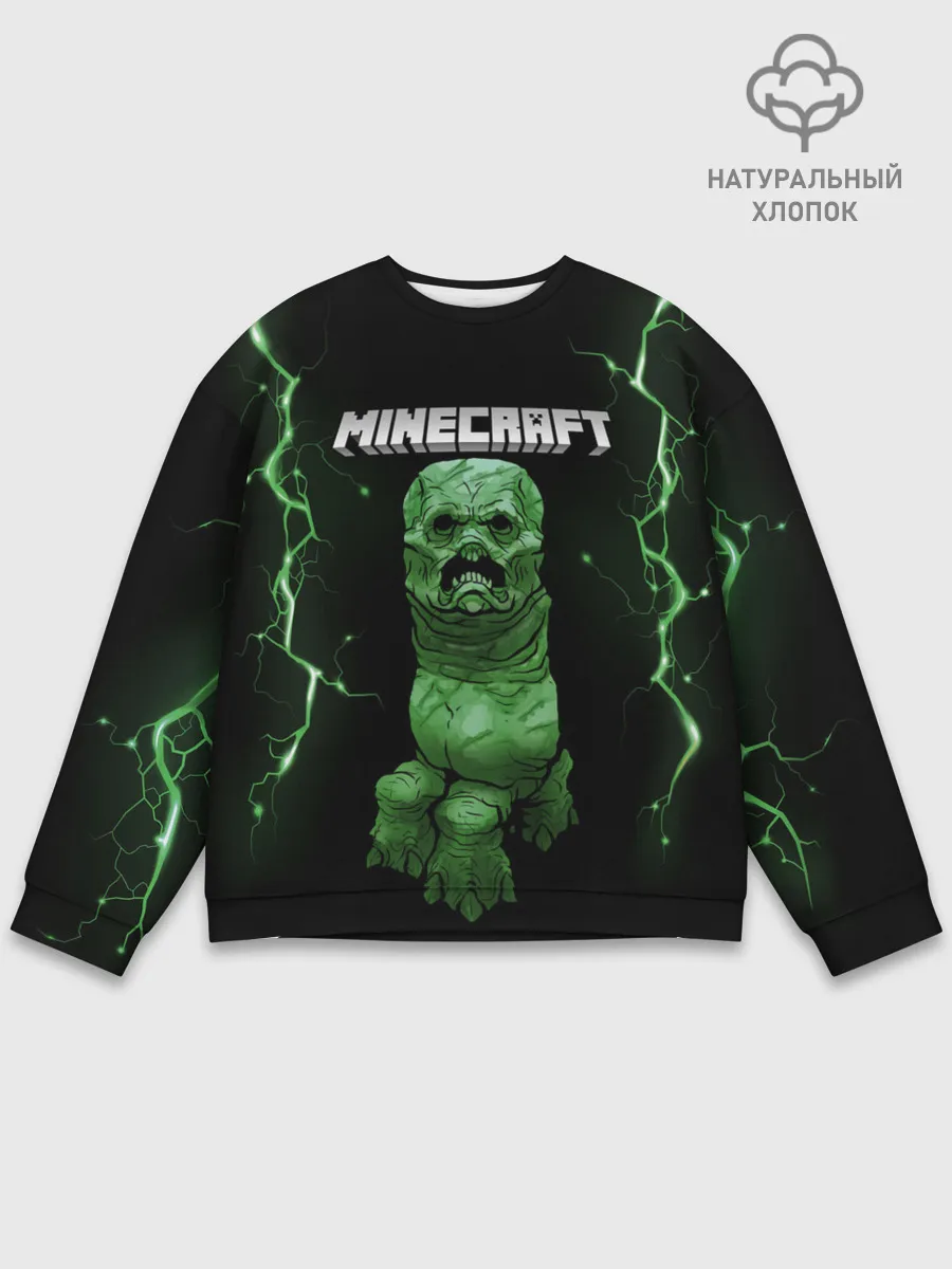 Мужской свитшот базовый / CREEPER 3D | MINECRAFT 3D