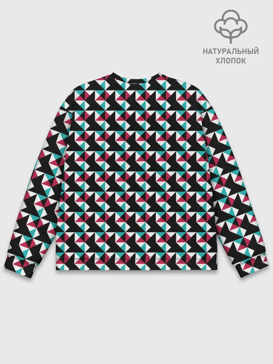 Мужской свитшот базовый / Красно-черный абстрактный узор