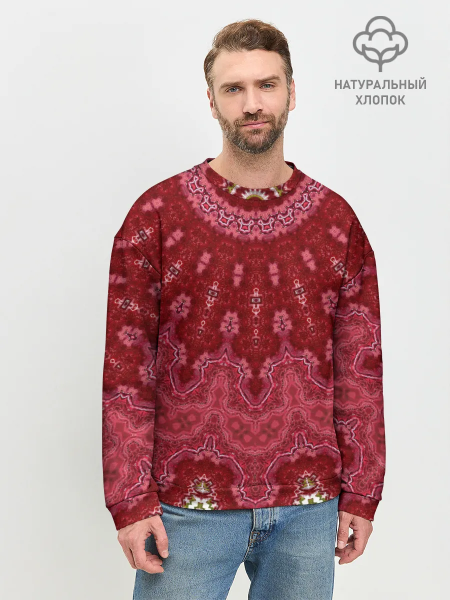 Мужской свитшот базовый / Красно-розовый калейдоскоп