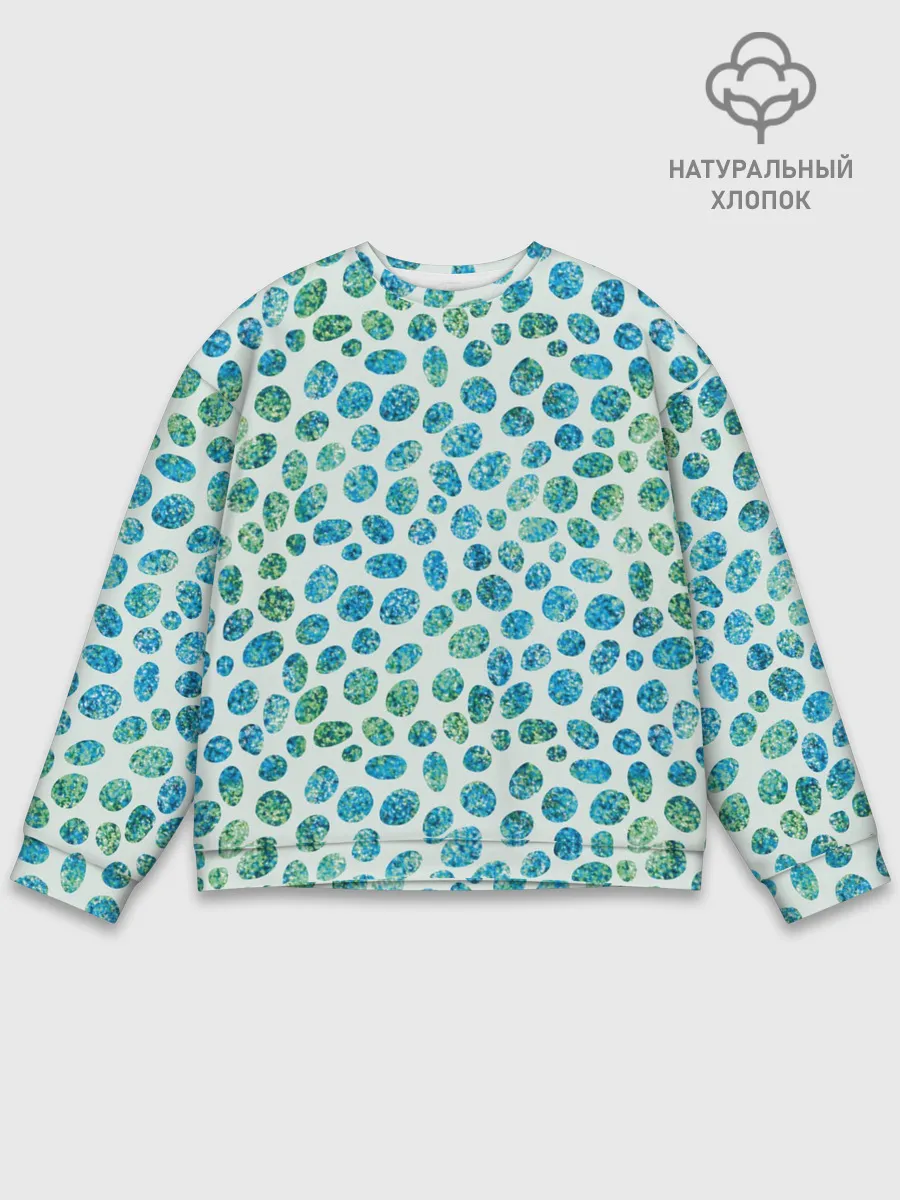 Мужской свитшот базовый / Драгоценные зеленые камешки