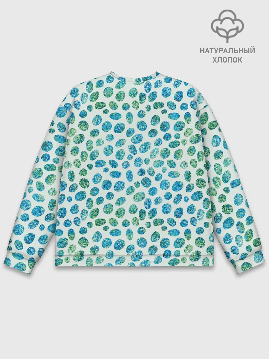 Мужской свитшот базовый / Драгоценные зеленые камешки