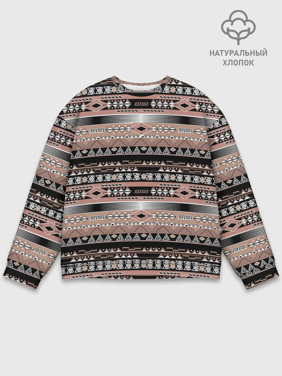 Мужской свитшот базовый / Полосатый этнический орнамент