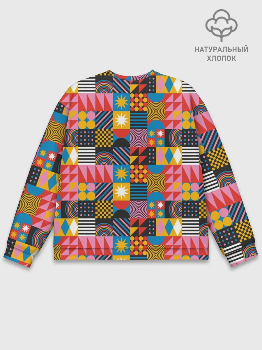 Мужской свитшот базовый / Печворк. Мозаика.Настроение