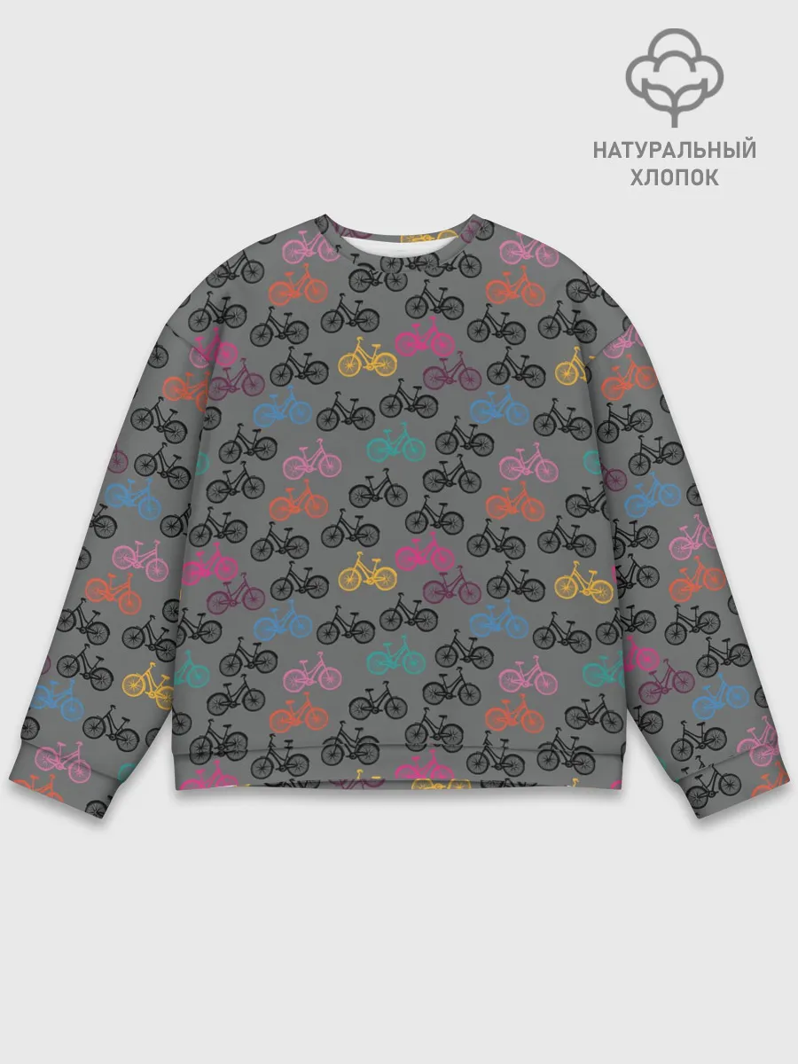 Мужской свитшот базовый / Цветные велосипеды паттерн