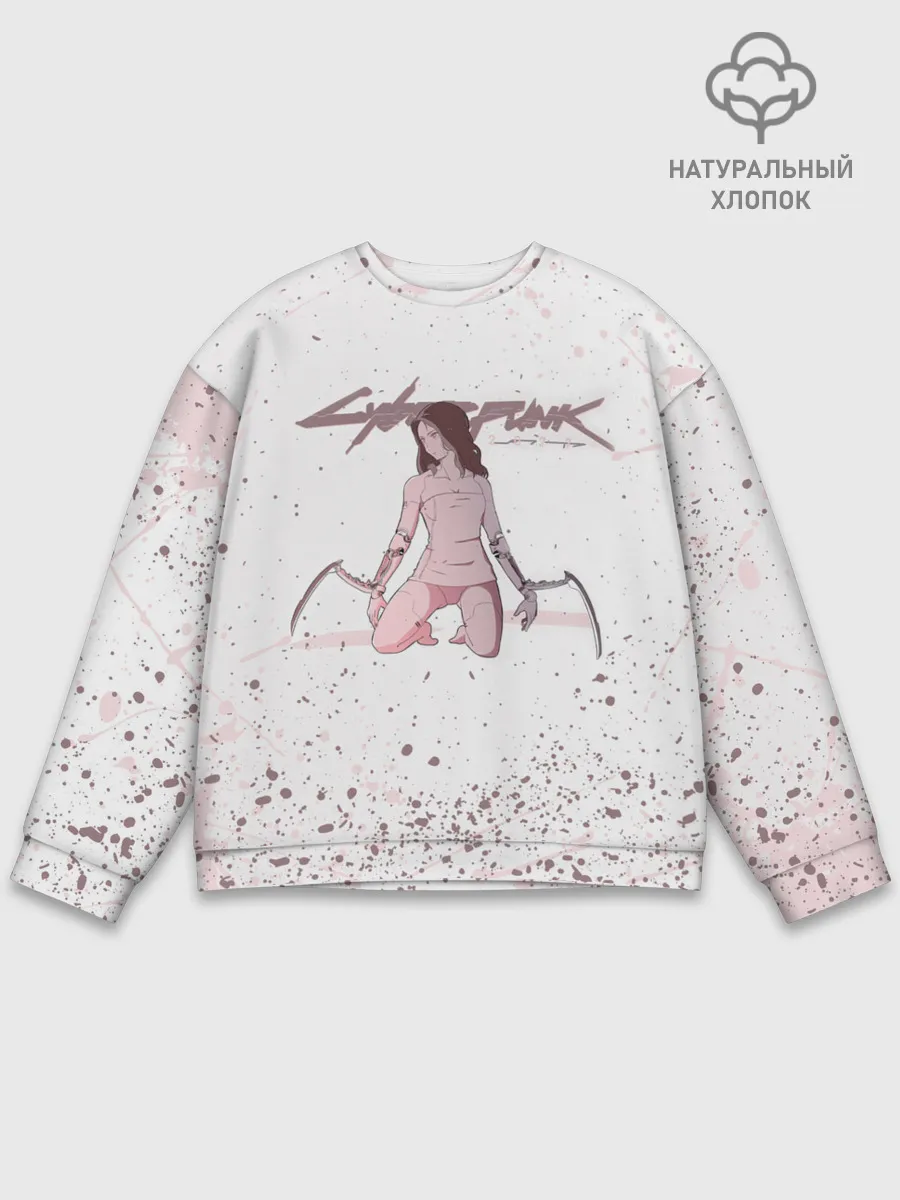 Мужской свитшот базовый / КЛИНКИ БОГОМОЛА | CYBERPUNK 2077