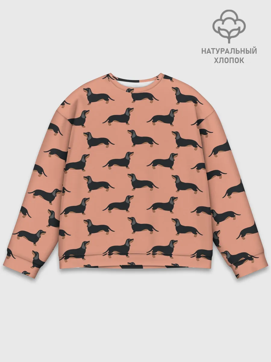 Мужской свитшот базовый / Таксы паттерн