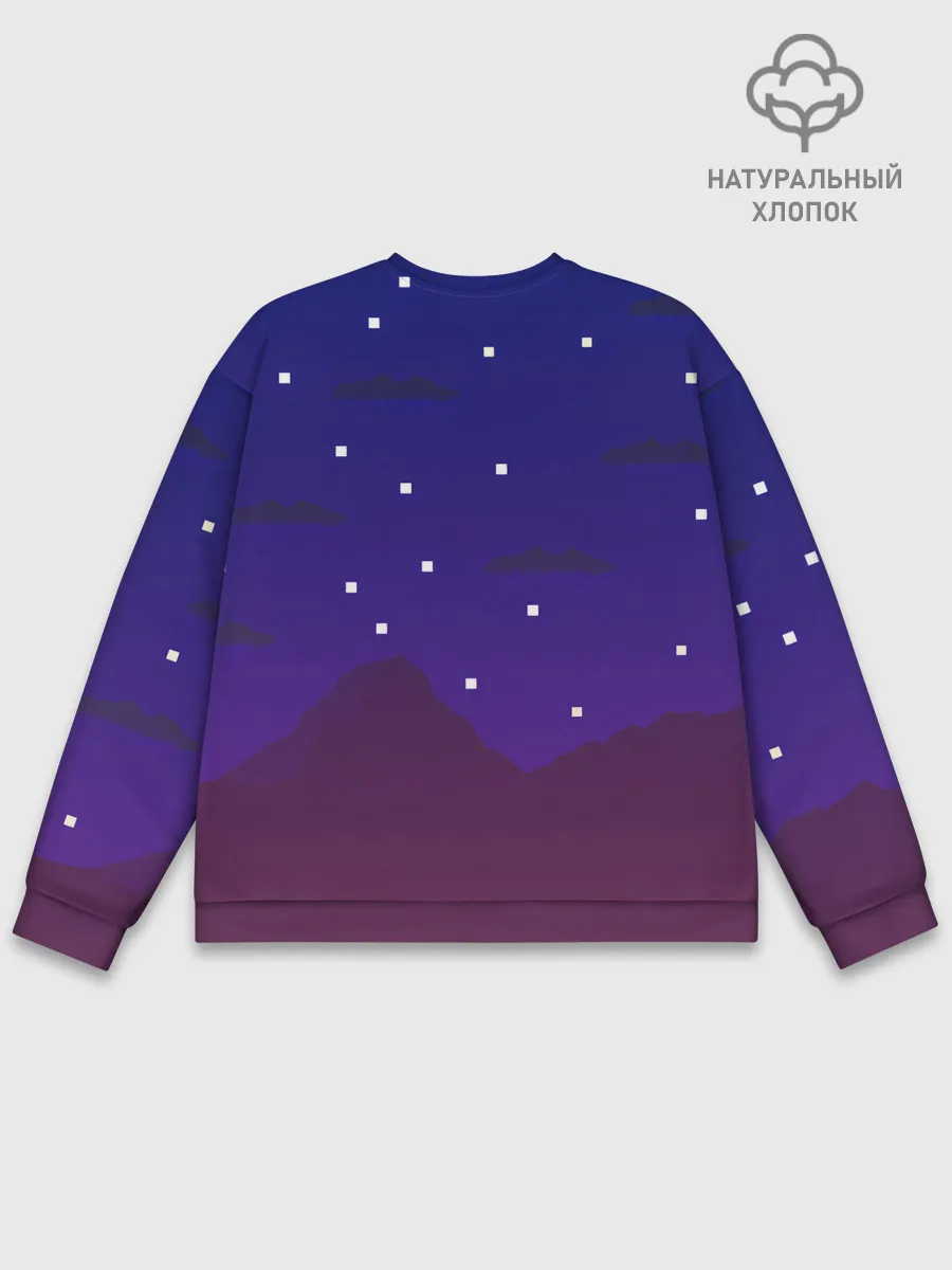 Мужской свитшот базовый / Пиксельная ночь | 8 bit