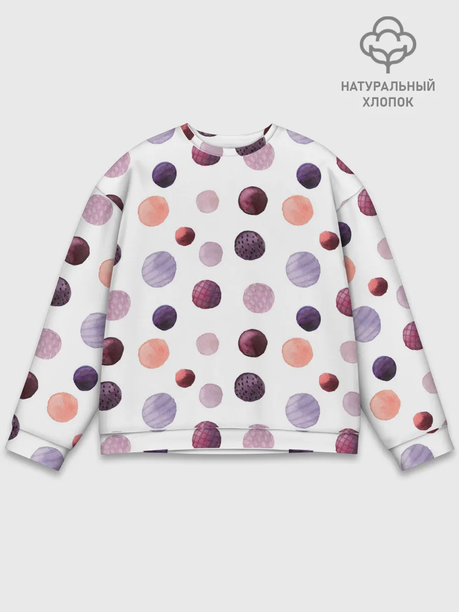 Мужской свитшот базовый / Акварельные сиреневые круги